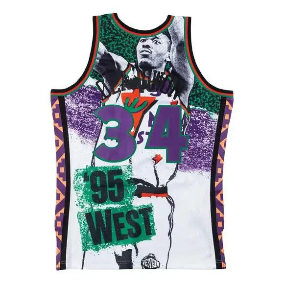[SMJYNG18434-ASWWHIT95HOL] Mens Mitchell & Ness NBA Sublimated Swingman Jersey